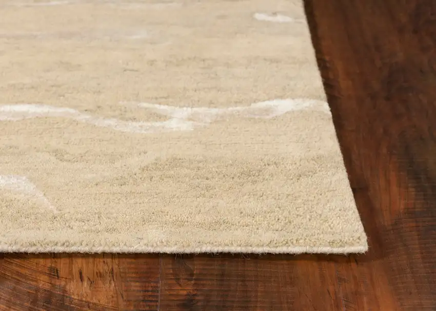 Beige Blue Hand Tufted Abstract Indoor Area Rug Photo 5
