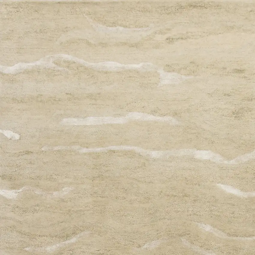 Beige Blue Hand Tufted Abstract Indoor Area Rug Photo 3