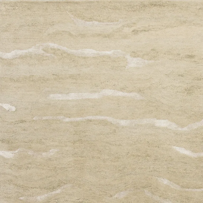 Beige Blue Hand Tufted Abstract Indoor Area Rug Photo 3