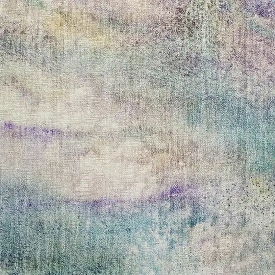 Beige Blue and Gray Abstract Washable Non Skid Indoor Outdoor Area Rug Photo 5