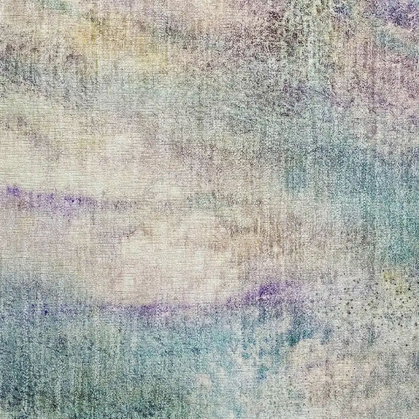 Beige Blue and Gray Abstract Washable Non Skid Indoor Outdoor Area Rug Photo 5