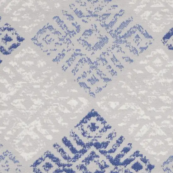Beige Blue and Gray Geometric Area Rug Photo 6
