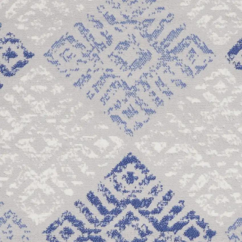 Beige Blue and Gray Geometric Area Rug Photo 6