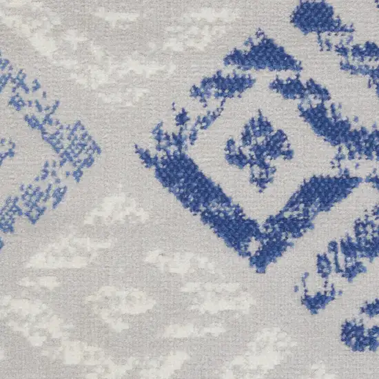 Beige Blue and Gray Geometric Area Rug Photo 5