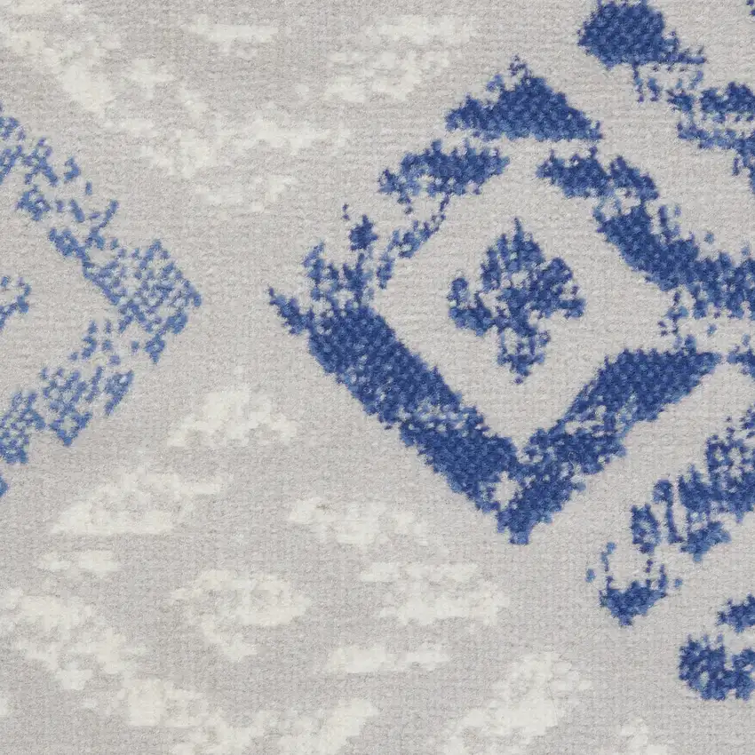 Beige Blue and Gray Geometric Area Rug Photo 5