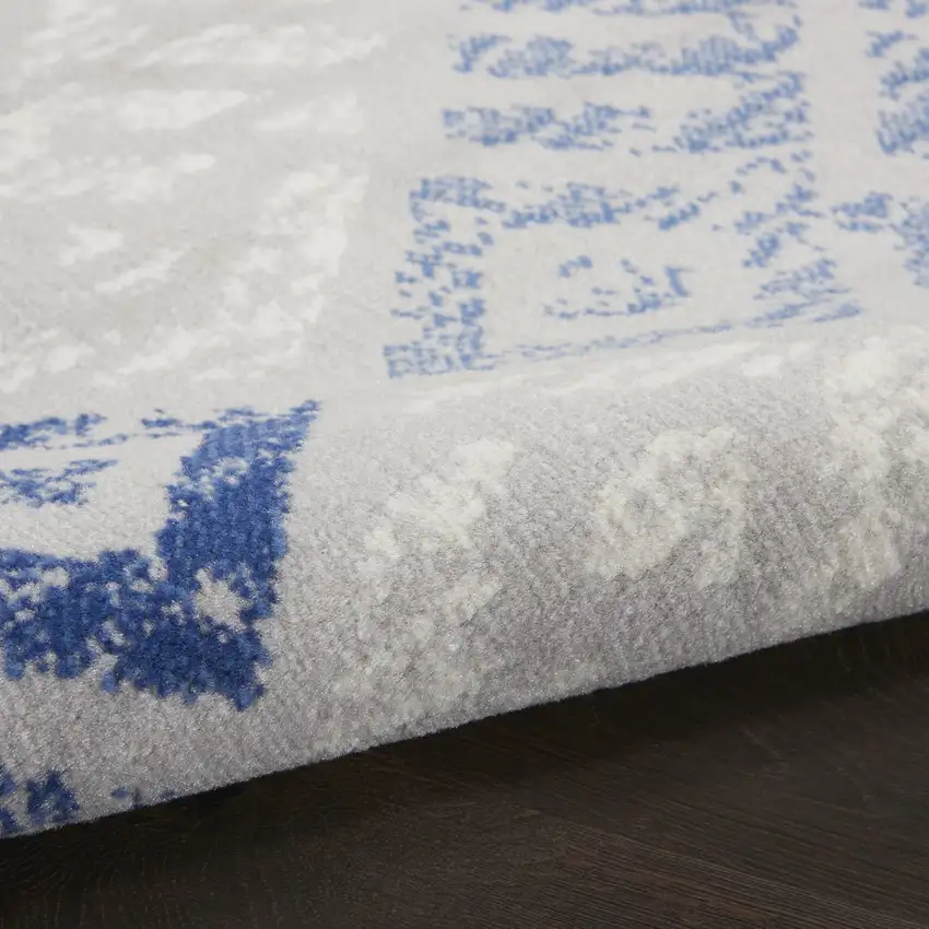 Beige Blue and Gray Geometric Area Rug Photo 8