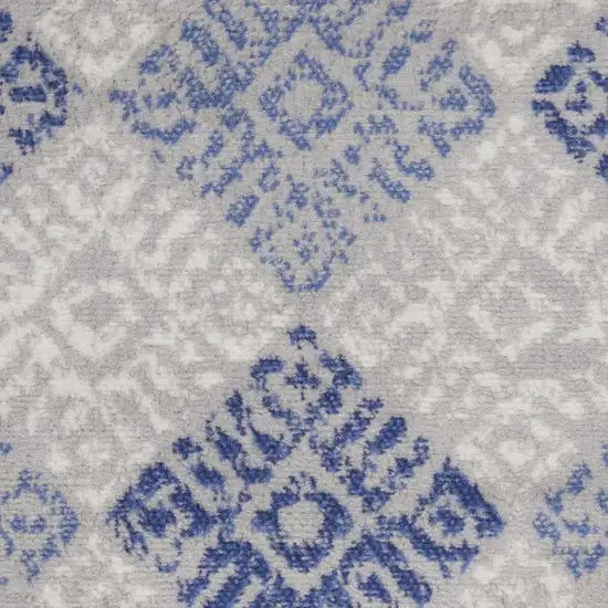 Beige Blue and Gray Geometric Area Rug Photo 3