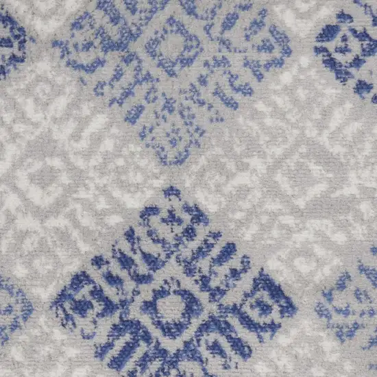 Beige Blue and Gray Geometric Area Rug Photo 5