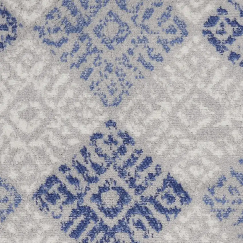 Beige Blue and Gray Geometric Area Rug Photo 5