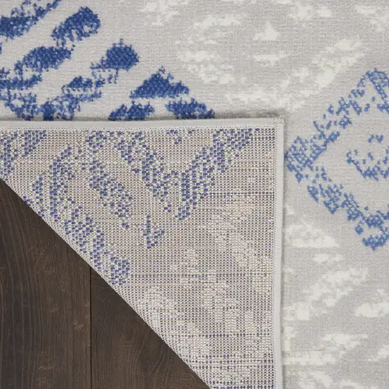Beige Blue and Gray Geometric Area Rug Photo 9