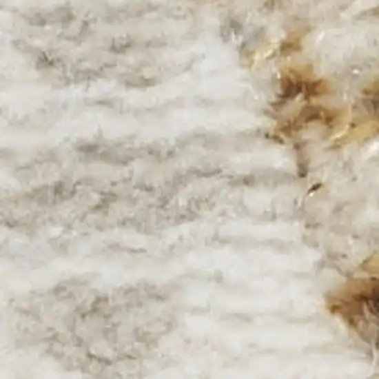 Beige Blue and Ivory Chevron Distressed Non Skid Area Rug Photo 3