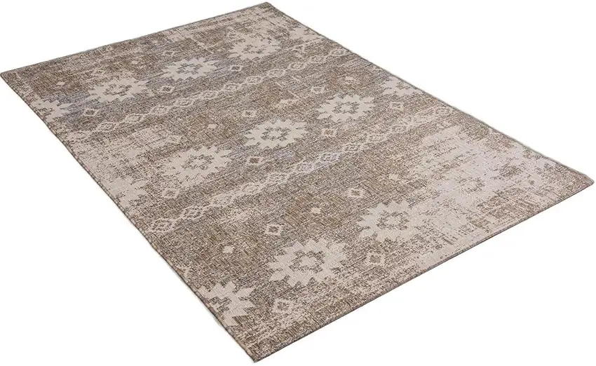 Gray and Ivory Ikat Area Rug Photo 1