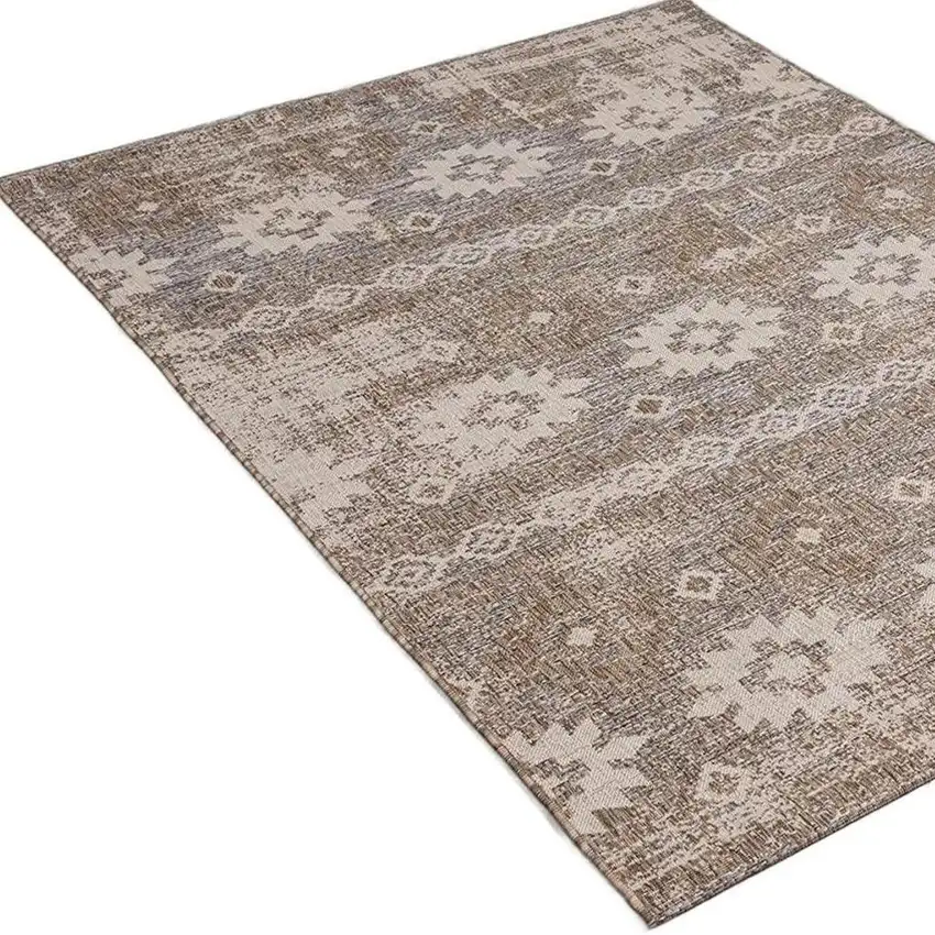 Gray and Ivory Ikat Area Rug Photo 8