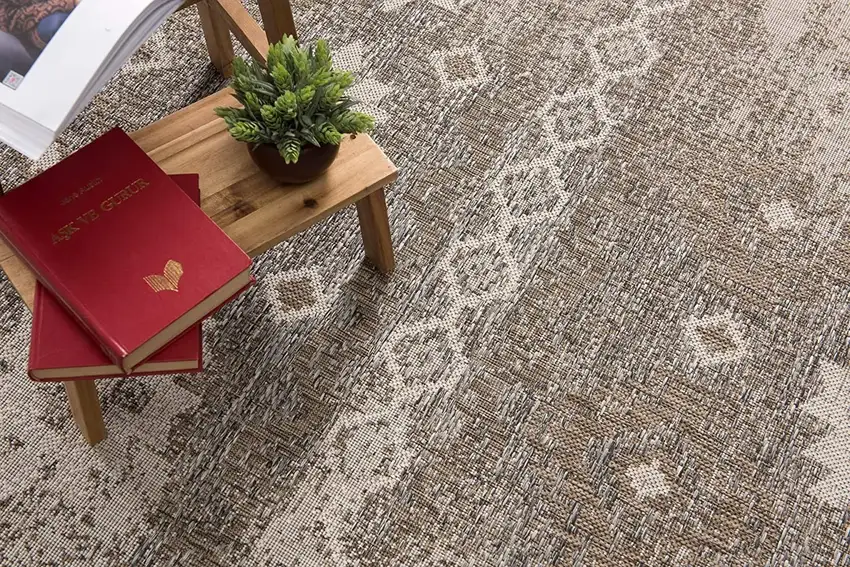 Gray and Ivory Ikat Area Rug Photo 7