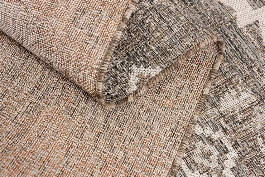 10' Gray And Ivory Ikat Runner Rug Photo 4