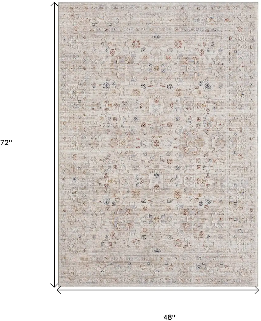 Beige Botanical Area Rug Photo 7