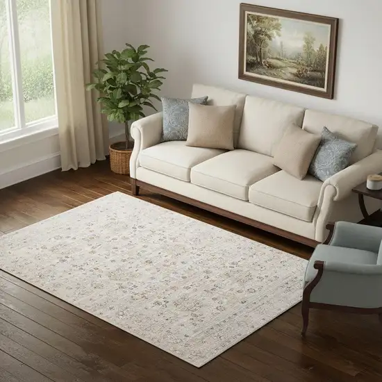 Beige Botanical Area Rug Photo 1