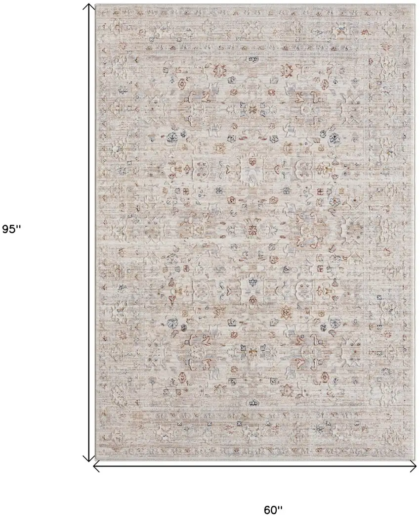 Beige Botanical Area Rug Photo 5