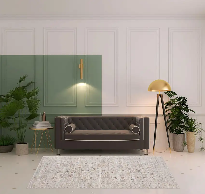 Beige Botanical Area Rug Photo 2