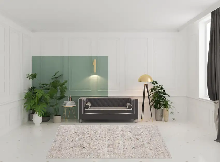 Beige Botanical Area Rug Photo 2