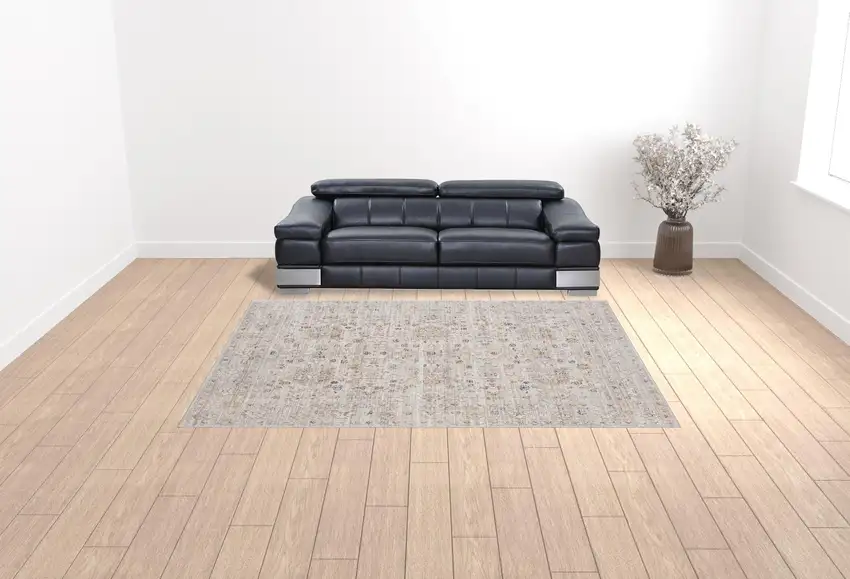 Beige Botanical Area Rug Photo 2