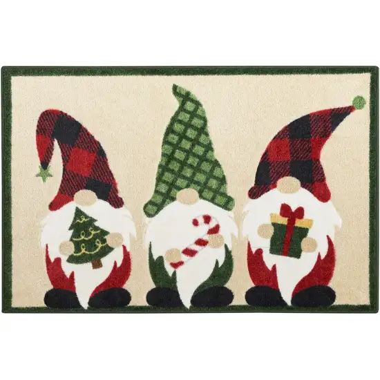 Beige Botanical Leaves Area Rug Photo 1