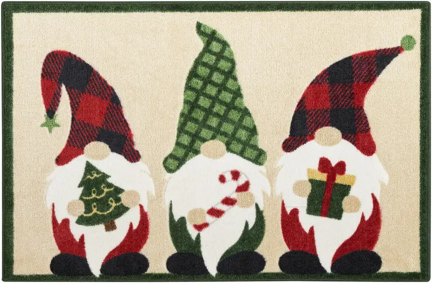 Beige Botanical Leaves Area Rug Photo 1