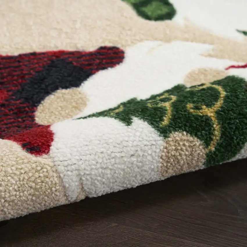 Beige Botanical Leaves Area Rug Photo 8