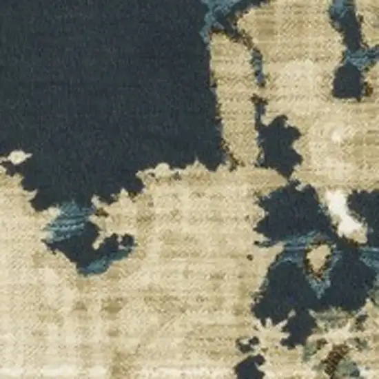 Beige Brown And Blue Abstract Area Rug Photo 8