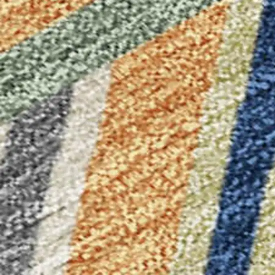 Beige Brown And Blue Patchwork Washable Indoor Outdoor Area Rug Photo 2