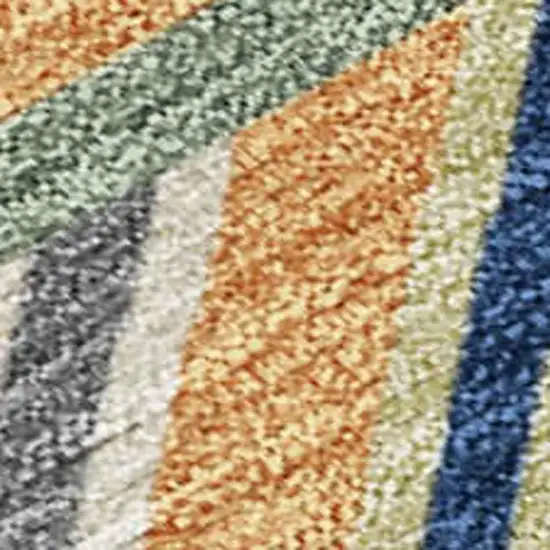 Beige Brown And Blue Patchwork Washable Indoor Outdoor Area Rug Photo 2