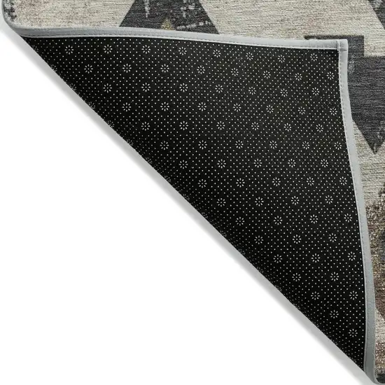 Beige Brown And Charcoal Aztec Washable Indoor Outdoor Area Rug Photo 9