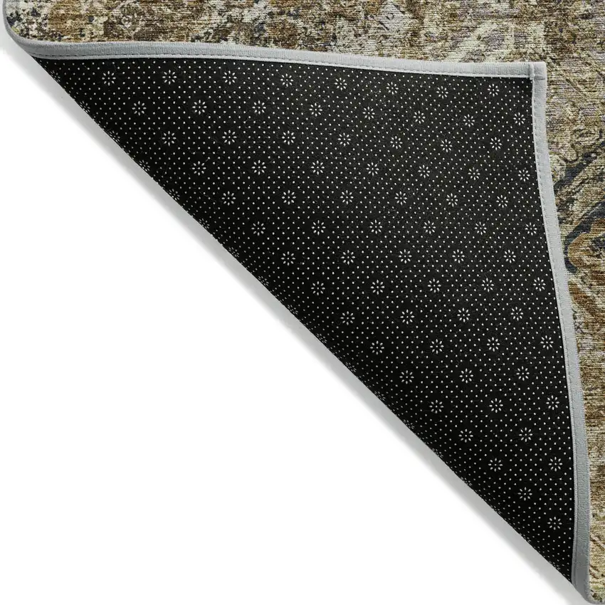 Beige Brown And Copper Geometric Washable Indoor Outdoor Area Rug Photo 2