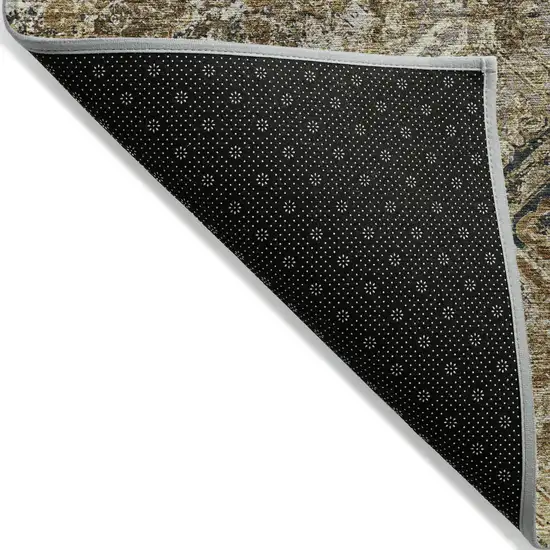 Beige Brown And Copper Geometric Washable Indoor Outdoor Area Rug Photo 2