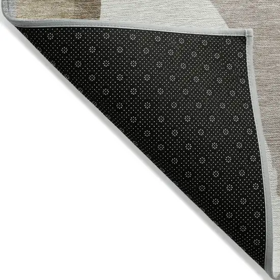 Beige Brown And Gray Abstract Washable Indoor Outdoor Area Rug Photo 3