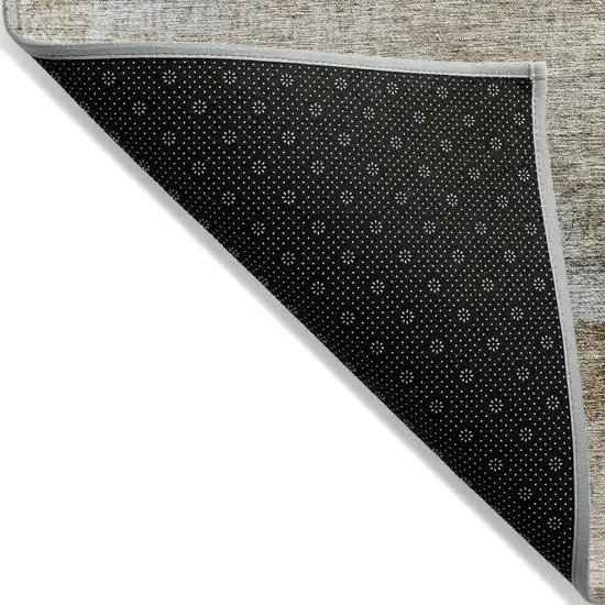 Beige Brown And Gray Abstract Washable Indoor Outdoor Area Rug Photo 4