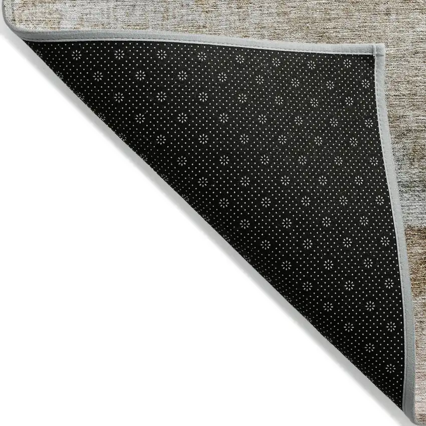 Beige Brown And Gray Abstract Washable Indoor Outdoor Area Rug Photo 4