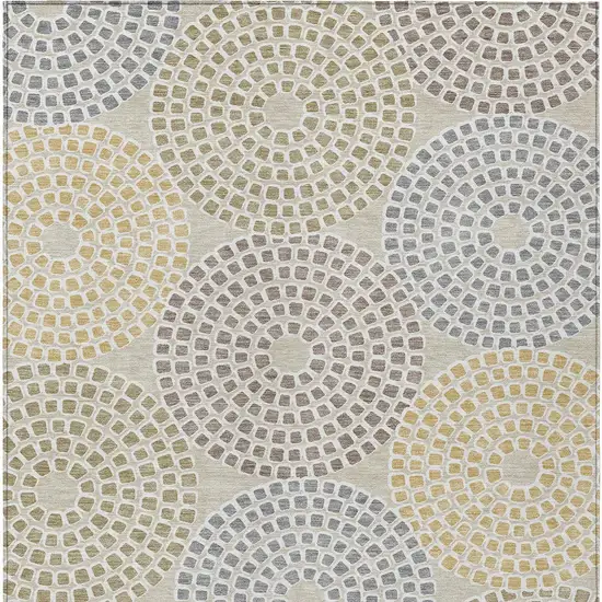 Beige Brown And Gray Geometric Washable Indoor Outdoor Area Rug Photo 8