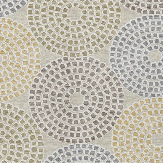 Beige Brown And Gray Geometric Washable Indoor Outdoor Area Rug Photo 6