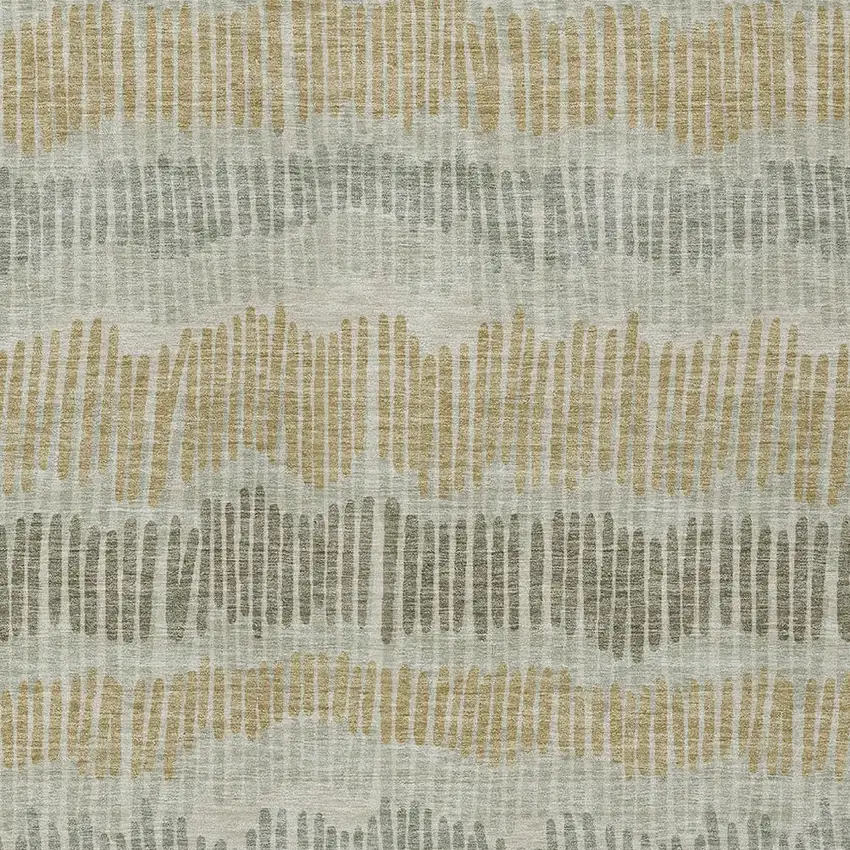 Beige Brown And Gray Striped Washable Indoor Outdoor Area Rug Photo 7