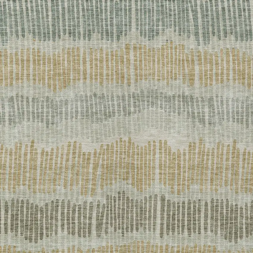 Beige Brown And Gray Striped Washable Indoor Outdoor Area Rug Photo 7
