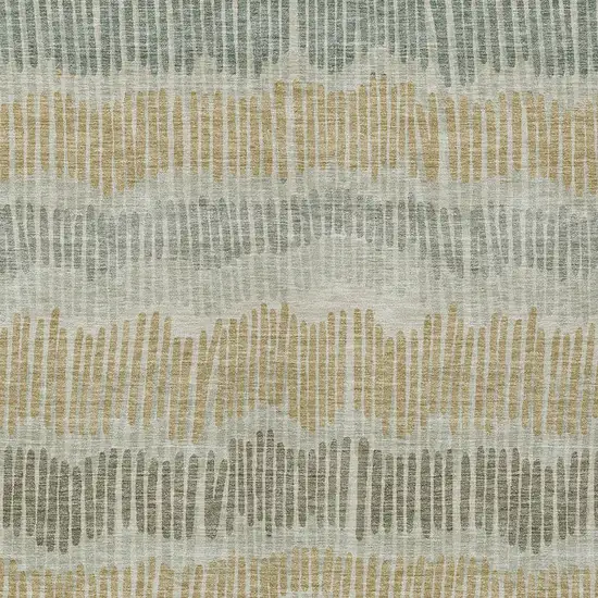 Beige Brown And Gray Striped Washable Indoor Outdoor Area Rug Photo 7