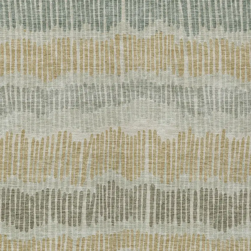 Beige Brown And Gray Striped Washable Indoor Outdoor Area Rug Photo 7