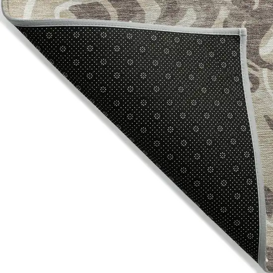 Beige Brown And Ivory Abstract Washable Indoor Outdoor Area Rug Photo 4
