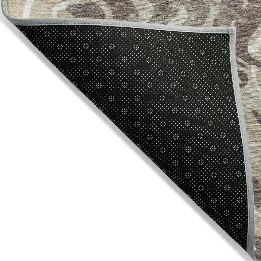 Beige Brown And Ivory Abstract Washable Indoor Outdoor Area Rug Photo 4