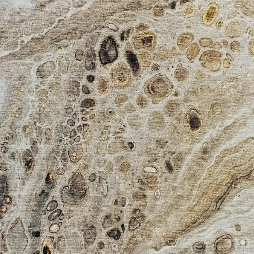 Beige Brown And Ivory Abstract Washable Indoor Outdoor Area Rug Photo 3