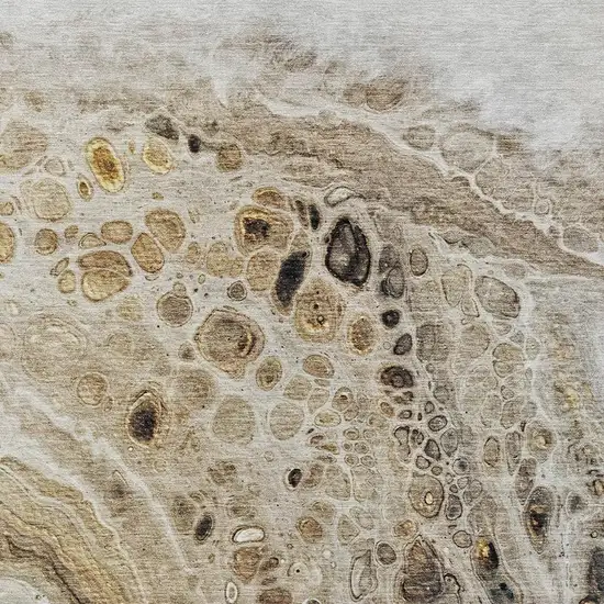 Beige Brown And Ivory Abstract Washable Indoor Outdoor Area Rug Photo 3