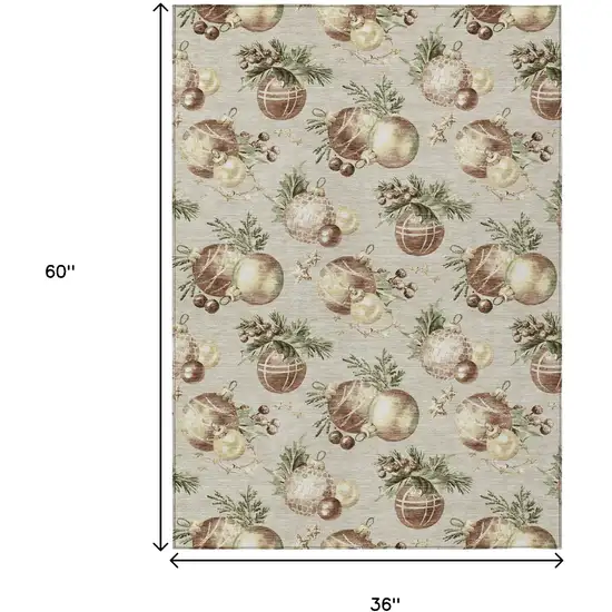 Beige Brown And Ivory Stars Washable Indoor Outdoor Area Rug Photo 8