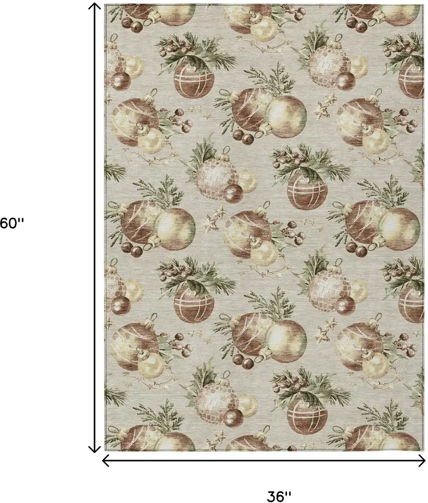 Beige Brown And Ivory Stars Washable Indoor Outdoor Area Rug Photo 8