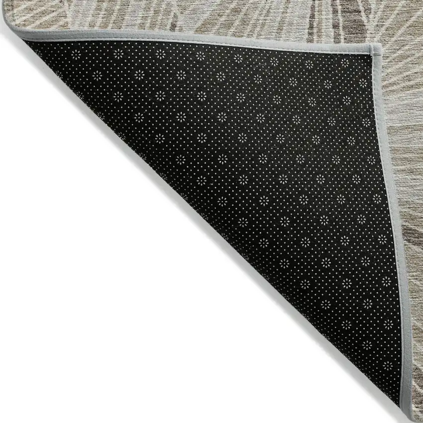 Beige Brown And Ivory Geometric Washable Indoor Outdoor Area Rug Photo 4